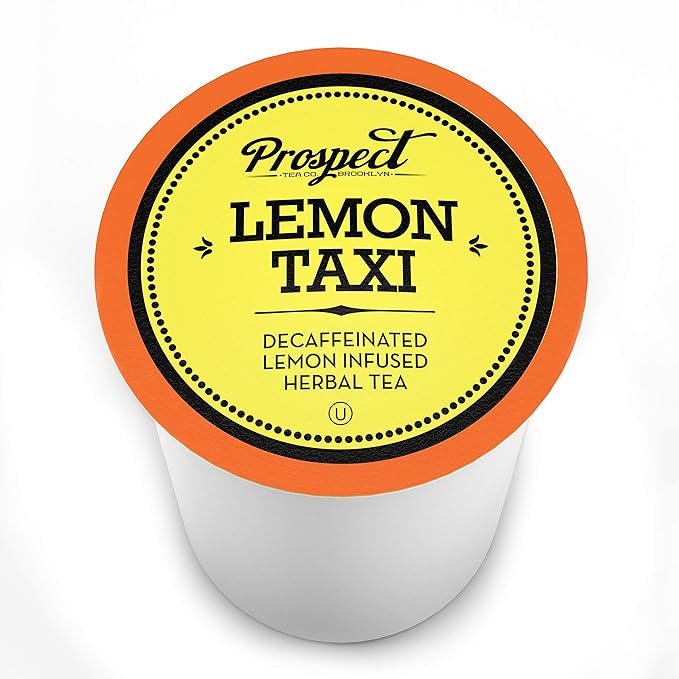 Prospect Tea Co. Decaffeinated Lemon Taxi Herbal Tea Pods Compatible with K Cup Brewers Including 2.0, 40 Count - Bloomnest