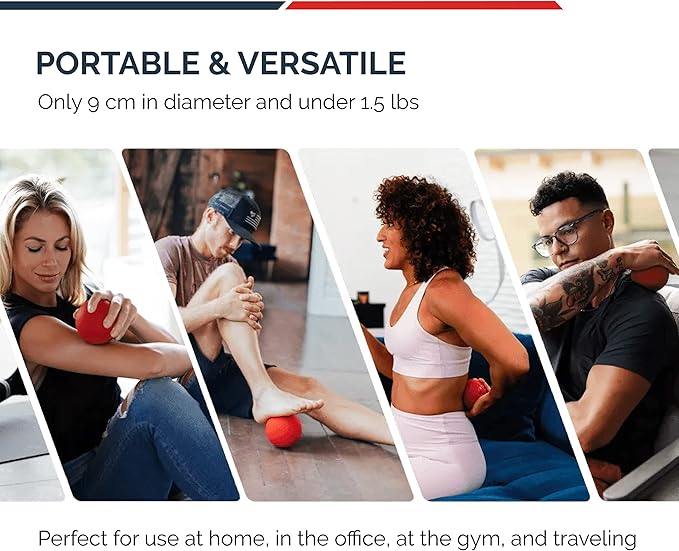 MyoStorm Mini Meteor Heating Vibrating Massage Ball Roller for Muscle Recovery Therapy and Pain Relief + 4 Speed Vibration, Portable - Bloomnest