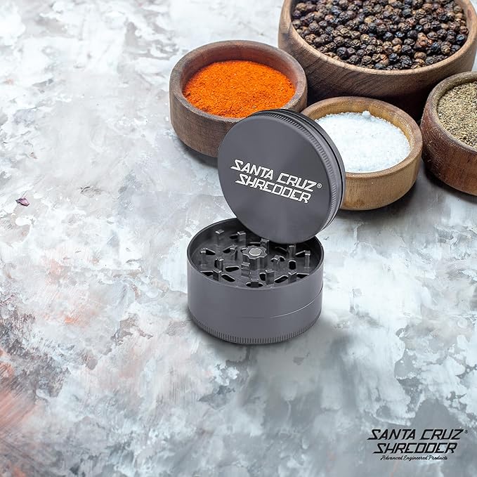 Santa Cruz Shredder Herb and Spice Grinder Made in USA (Large (2.7 Inch), Grey) - Bloomnest