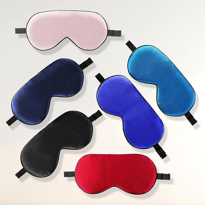 ZIMASILK 100% Natural Silk Sleep Mask Blindfold,Adjustable Super-Smooth Soft Eye Mask for Sleep with Bag(Royal Blue) - Bloomnest