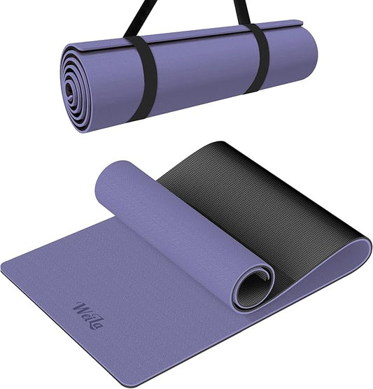 Non-slip TPE Yoga Mat for Women & Men,72"x24" Double-Sided Workout Mat for Home Gym Pilates Fitness,1/4 Inch Packable Lightweight Exercise Mat with Strap for Travel,Non Toxic Exercise Floor Mat - Bloomnest