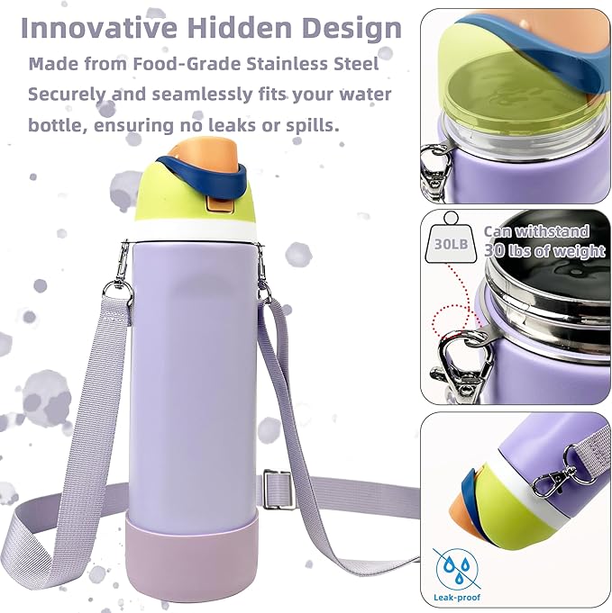 Silicone Boot Set for Owala Water Bottle 24 oz, 32 oz, 40 oz - Includes Non-Slip Sleeve, Shoulder Strap & Handle Strap, Perfect Owala Accessories, Fits Owala Tumbler, Owala FreeSip, Candy Coated SITKOL