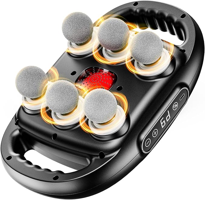 6-Head Massage Gun, Deep Tissue Back Massager with 9 Adjustable Intensities & 9 Modes, Electric Percussion Massager, Gun Tool for Back/Shoulders/Legs/Arms/Neck & Full Body Muscle Pain Relief - Bloomnest