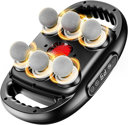 6-Head Massage Gun, Deep Tissue Back Massager with 9 Adjustable Intensities & 9 Modes, Electric Percussion Massager, Gun Tool for Back/Shoulders/Legs/Arms/Neck & Full Body Muscle Pain Relief - Bloomnest