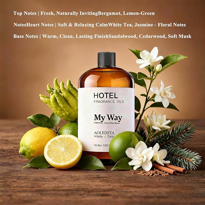 My Way Diffuser Oil Waterless Hotel Essential Oils for Diffusers for Home Inspired by The 1 Hotel Miami Scent - Premium Hotel Collection Diffuser Oil (16.9 Fl Oz (Pack of 1) - Bloomnest
