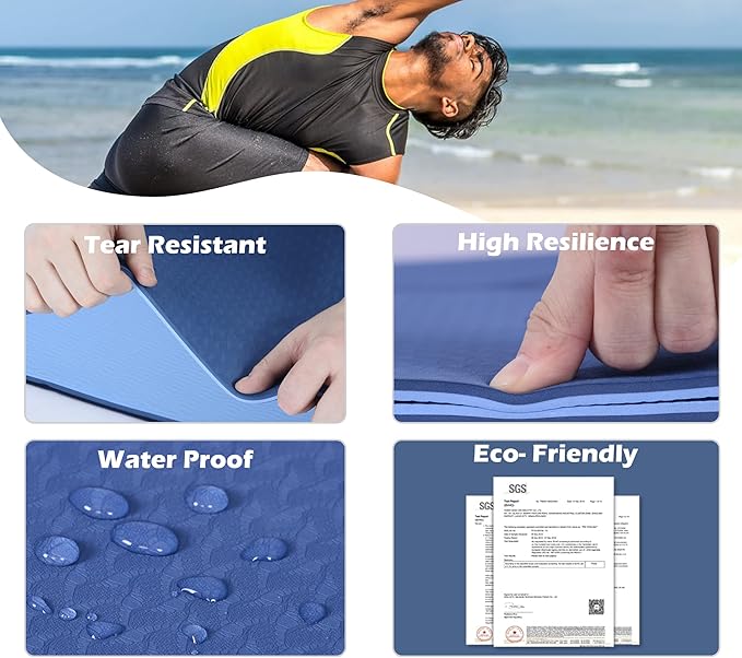 UMINEUX Yoga Mat Extra Thick 1/3'' & 2/5" Non Slip Yoga Mats for Women Eco Friendly TPE Fitness Exercise Mat with Carrying Sling & Storage Bag - Bloomnest