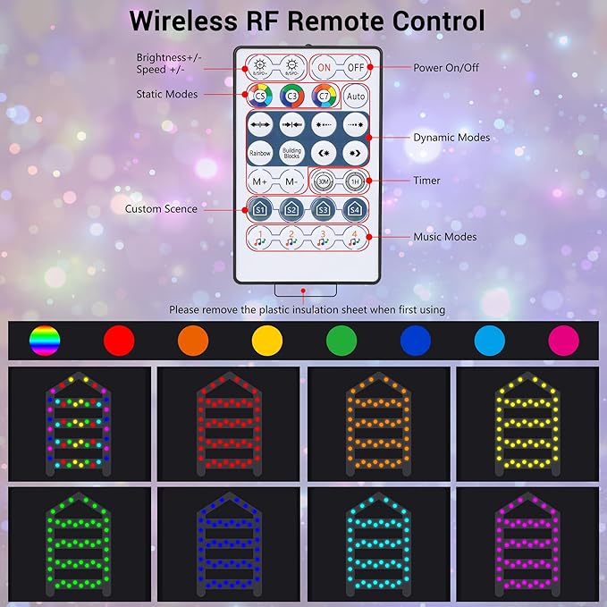 Toodour Christmas Decorations Lights, 10ft Smart RGB Christmas Decorative Lights with Santa Claus, Bluetooth & App Controlled Ladder Light - Music Sync Color Changing Xmas Light for Indoor Outdoor - Bloomnest