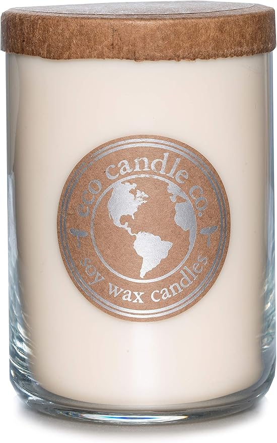 ECO CANDLE CO. Recycled Candle, Snowflakes, 26 oz. - Scents of Winter, Flowers, & Mint - 100% Soy Wax, No Lead, Kraft Paper Label & Lid, Hand Poured, Phthalate Free, Made from Midwest Grown Soybeans - Bloomnest