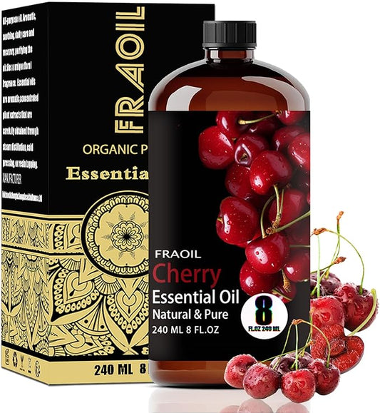 Cherry Essential Oil, Cherry Oil 8 Fl Oz 240ML for Diffuser Humidifier Yoga Cleaning DIY Candle Soap Making Perfume Gift for Women Essential Oils - Bloomnest