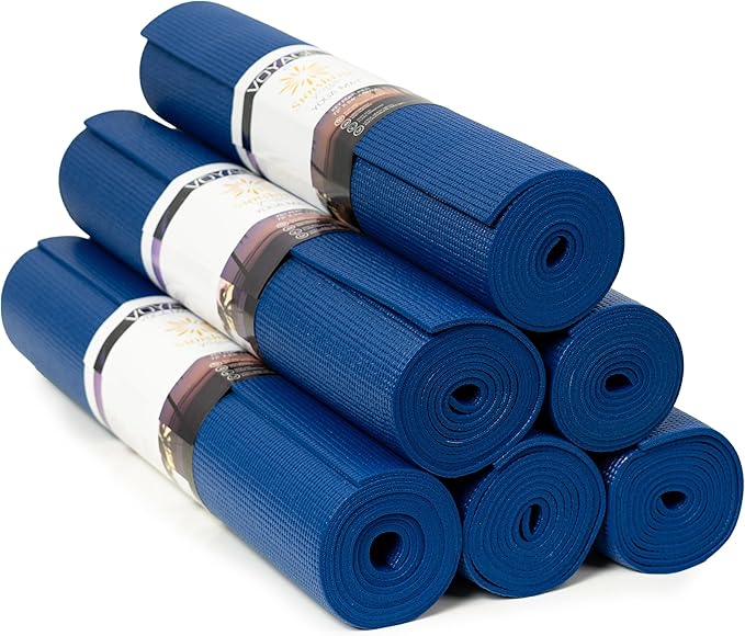 Sunshine Yoga Voyage Yoga Mat, 6 Pack, 72" x 24" Professional Studio and Gym Bulk Yoga Mats, 5mm Thick, Durable, Anti-Tear, Non Slip Fitness and Exercise Mats - Bloomnest