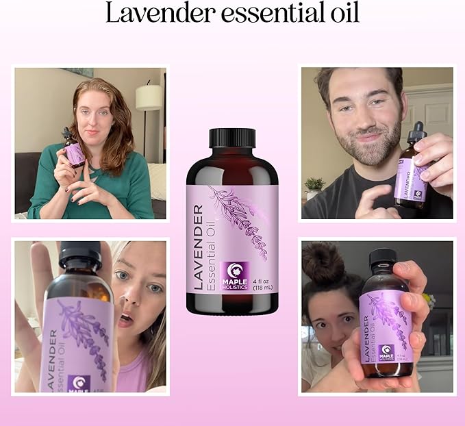 Pure Lavender Essential Oil - Lavender Oil for Hair Skin and Nails Plus Aromatherapy Diffusers Humidifiers Linens and Baths for at Home Spa Self Care - Premium Grade Non-GMO in Glass Bottle (4 Fl Oz) - Bloomnest