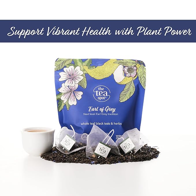 The Tea Spot Earl of Grey Black Tea with Citrus for Energy | Blend of Black Tea, Citrus Root, Mallow Flowers, Bergamot, and Vanilla Flavoring | 15 Tea Bags - Bloomnest