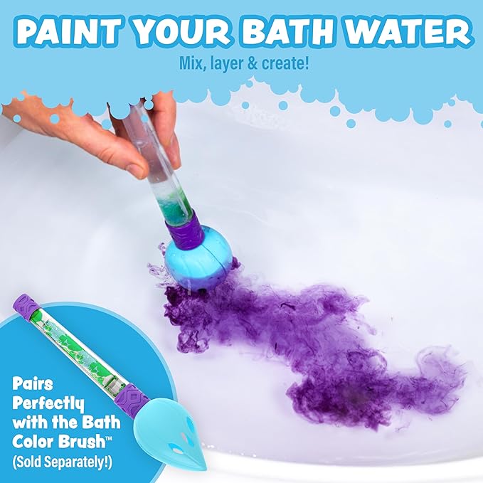 Tub Works® Bath Color Pops™ Moisturizing Kids Bath Bombs, 120 Count | Bath Bomb Refills for Bath Color Brush | Nontoxic & Fragrance-Free | 12 Unique Colors | Fizzy, Vibrant Water Color Tablets - Bloomnest