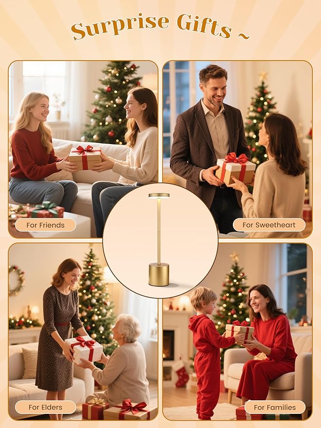 Rechargeable Lamps Cordless Lamps Set of 2,6000mAh Battery Lights,Dimmable+3 Colors Rechargeable Table Lamp,Portable Wireless Small Table Lamp for Bedroom/Kitchen/Bathroom/Dining/Bar/Outdoor [Adapter] - Bloomnest