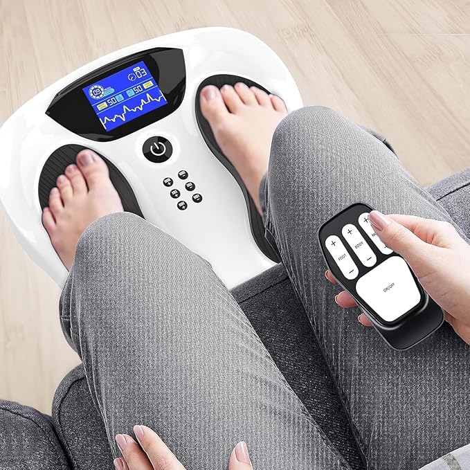 EMS Foot Stimulator Pro +, EMS Foot Massager for Neuropathy Foot Massager for Circulation and Pain Relief with TENS Unit Muscle Stimulator for Feet Body - Bloomnest
