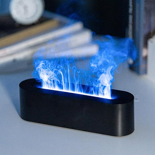 Essential Oil Diffuser, Fireplace Flame Fire Oil Diffuser, 150ml Ultrasonic Cool Mist Aromatherapy Humidifier, Scent Aroma Diffuser with 7 Colors Light, Timer & Auto-Off for Home, Room (Black) - Bloomnest