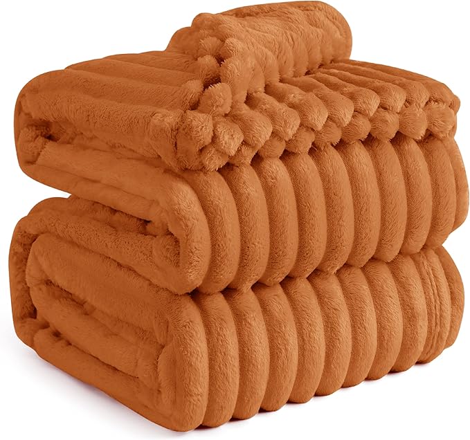 Bedsure GentleSoft Orange California King Size Blanket for Couch - Cozy Soft Fall Blankets for Women, Cute Small Fleece Throws for Girls, 102x96 Inches - Bloomnest