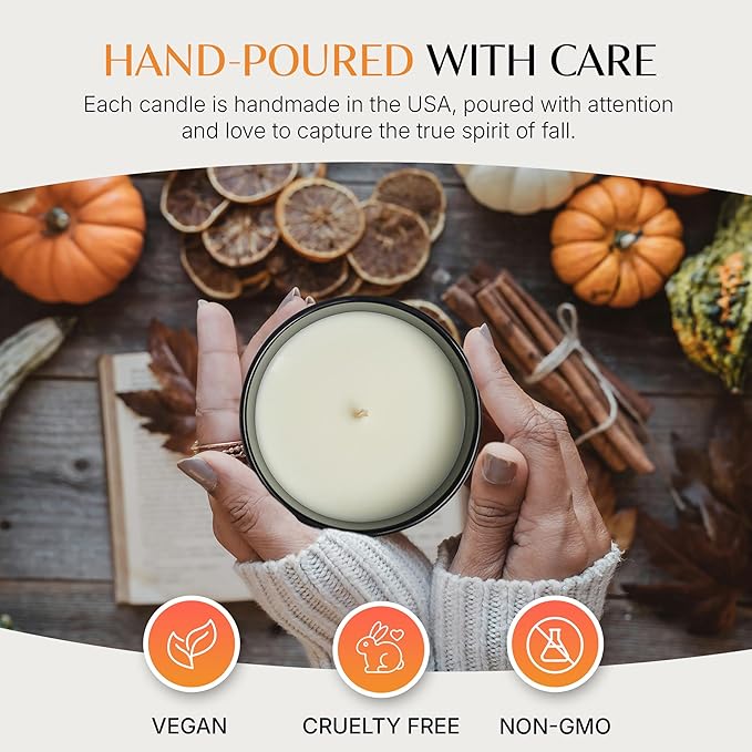Anovina Pumpkin Candle – Fall Scented Candle with Premium Soy Wax Blend – Cozy Autumn & Holiday Gift Candle for Women and Men - Bloomnest