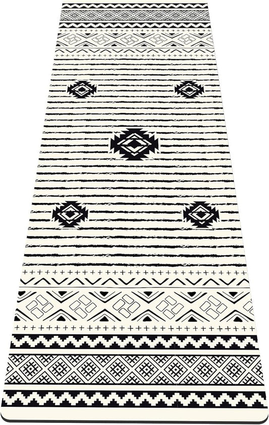 nuveti Yoga Mat Print Extra Thick TPE Non Slip Fitness Exercise Mat with Carrying Bag,72"x24" Extra Thick 6MM Exercise & Workout Mat for Yoga, Pilates Fitness and Floor Exercises - Bloomnest