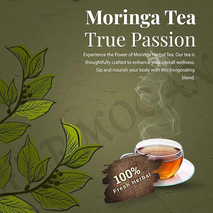 HERBOGANIC Moringa Herbal Tea - Digestion Support and Immune Boost | Refreshing and Delicious Blend | Natural Ingredients | 20 Tea Bags - Bloomnest