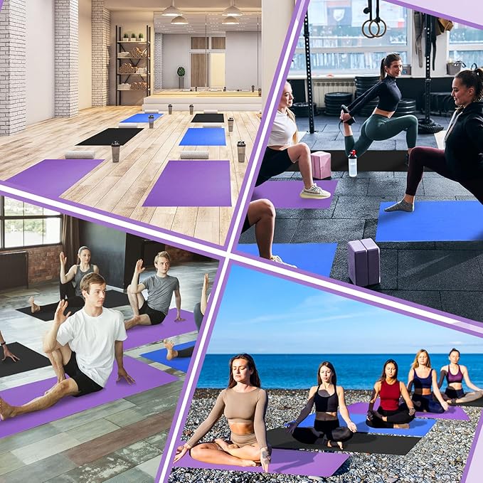 Amylove 12 Pieces Yoga Mats Bulk 68x24x0.12 Inch Exercise Non Slip Fitness Workout Mats for Women Men Home Workout Gym Yoga - Bloomnest