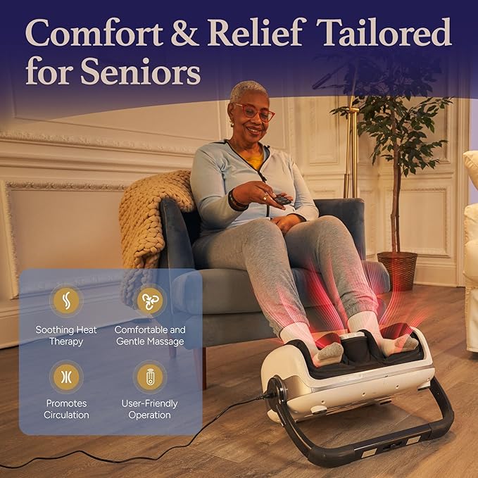 Cloud Massage Shiatsu Foot Massager with Heat – Deep Kneading for Pain Relief – Perfect for Father’s Day, Circulation & Relaxation – Ideal for Plantar Fasciitis, Neuropathy & Arthritis - Bloomnest