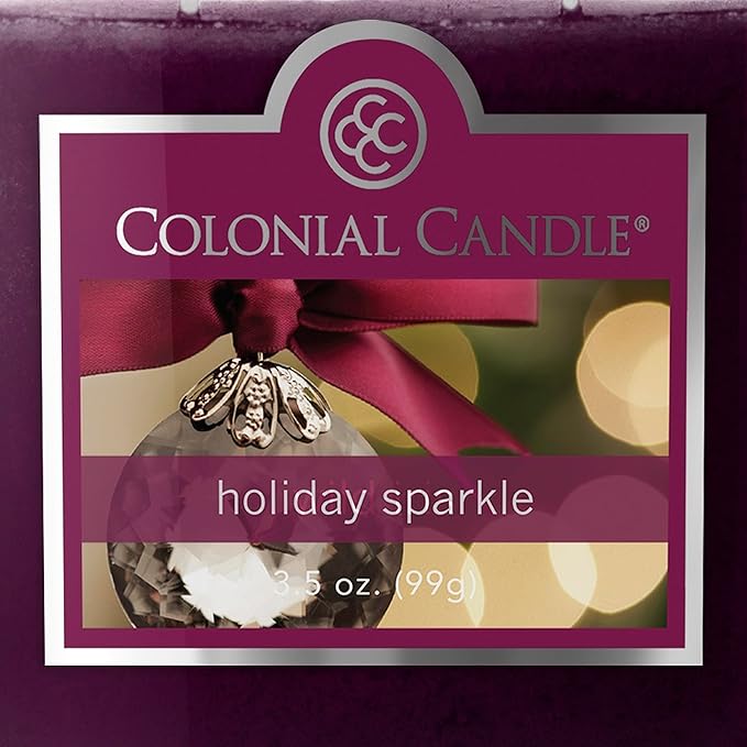 Colonial Candle Holiday Sparkle Scented Jar Candle, 2 Wick, 3.5 oz, Mottled Wax Candle - Bloomnest