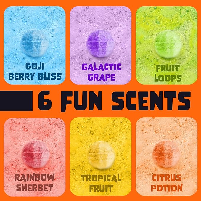 Halloween Bath Bombs for Kids with Surprise Halloween Toys Inside (6 Pack) - Large Pumpkin Bath Bombs for Kids, Boys, Girls & Teens – Spooky Boo Basket Stuffers for Kids - Made in USA by Two Sisters - Bloomnest