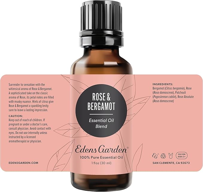 Edens Garden Rose Bergamot Essential Oil Blend- 100% Pure Premium Grade, Undiluted, Natural, Therapeutic, Aromatherapy, The Best for Skin, Laundry, Hair 30 ml (1 fl oz) EdensGarden