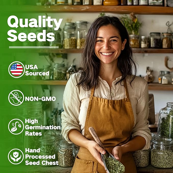 LUSH&DEW Medicinal Herb Gardening Gifts for Herbalists, Apothecary Seed Chest, 40 Varieties 36,000+ Non-GMO Heirloom Seeds for Planting Herbs in Raised Bed Windowsill, Survival Seed Kit for Herbal Tea