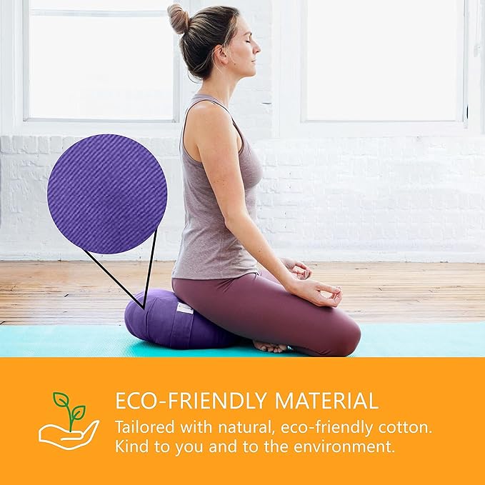 Meditation Cushion Sol Living Yoga Floor Pillow 100% Cotton Floor Cushion Removable Cover Firm Comfort Yoga Floor Cushion Seating for Adults Machine Washable Zafu Meditation Pillow Pouf Bolster Pillow