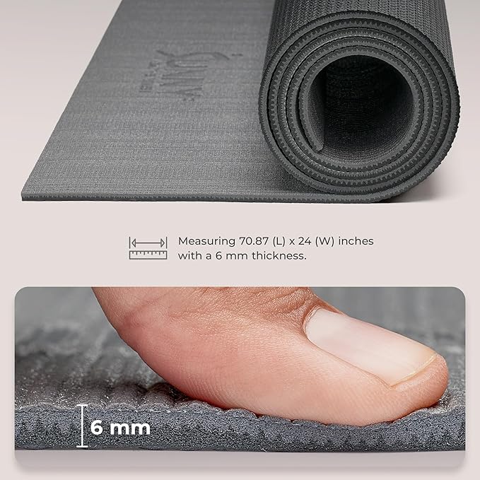 Sunny Health & Fitness Non-Slip Yoga Mat – Durable, Anti-Tear, Lightweight, Cushioned Support for Yoga, Pilates, Stretching Exercises, Meditation and Floor Workouts | Multiple Sizes & Colors - Bloomnest