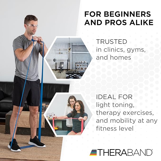 THERABAND Resistance Band, Black, Special Heavy, 50-Yard Roll, Latex Elastic Band for Exercise - Bloomnest