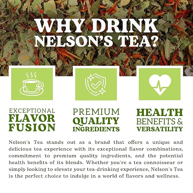 Nelson's Tea Watermelon Mint Tea Loose Leaf - Caffeine Free Green Rooibos Tea with Spearmint, Echinacea, Linden Leaf, Coriander, Safflower and Eucalyptus (Sample 0.4 Oz) - Bloomnest