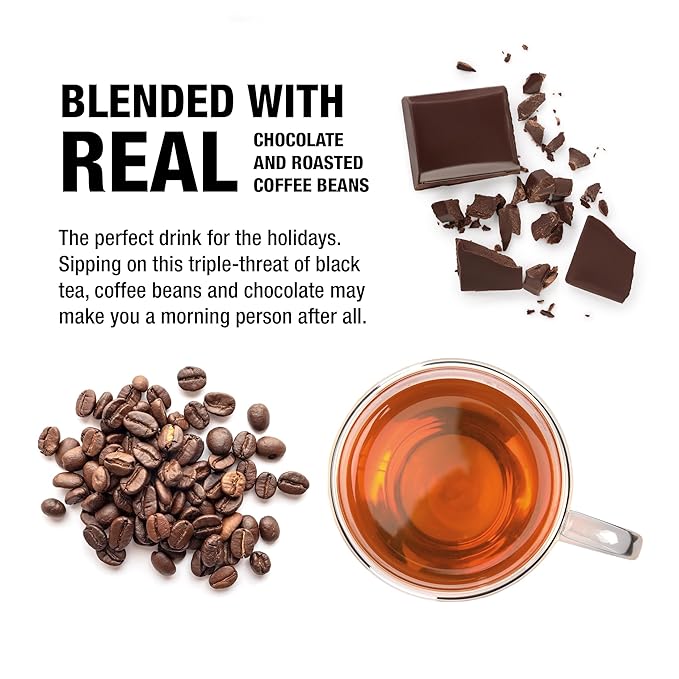Tiesta Tea - Cocoa Mocha, Loose Leaf, Tiramisu Coffee Black Tea, Premium Blend, High Caffeinated Holiday, Make Hot or Iced Brews Up to 200 Cups, 16 Ounce Resealable Bulk Pouch - Bloomnest