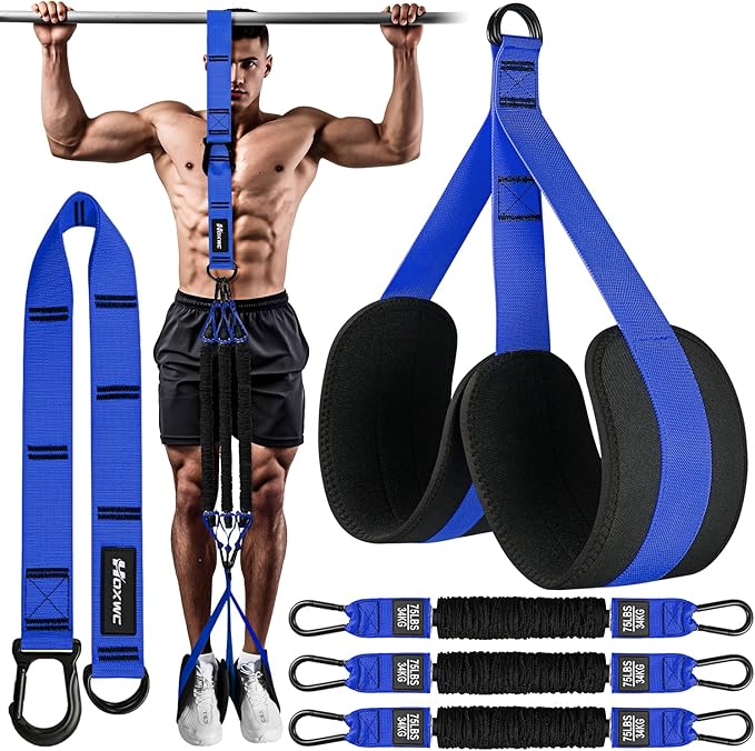 Pull Up Assistance Bands, Adjustable Heavy Duty Resistance Band for Pull Up, 3 Pull Up Bands, Comfortable Fabric Feet/Knee Rest, Assistance Bands for Pull-Up, Home Fitness, Body Stretching - Bloomnest