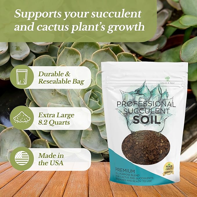 Extra Large 8.2 QT Bag Succulent Soil Premium All Purpose Blend | Pre-Mixed Ready to Use for Cactus and Succulents | Canadian Peat, Course Sand, Pinebark | Made in USA - Bloomnest