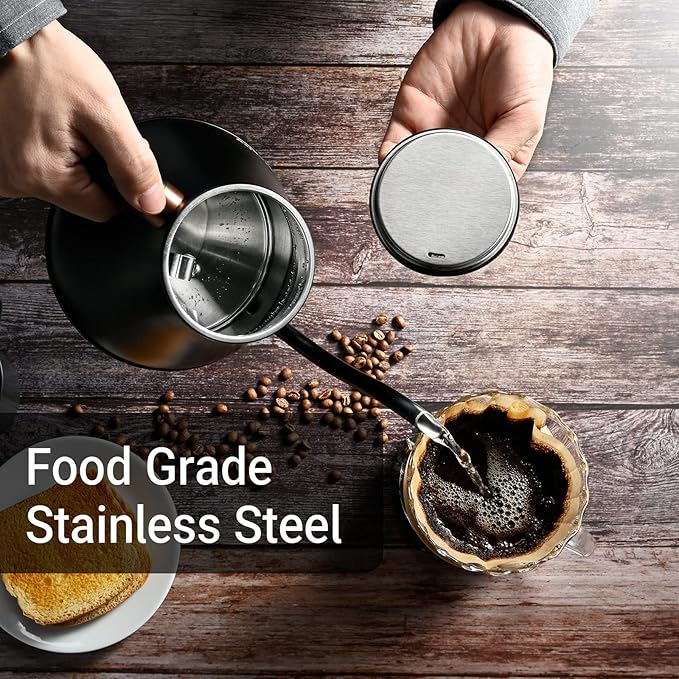 Mecity Electric Kettle Gooseneck Water Kettle Stainless Steel Tea Kettle Water Boiler Fast Heating, Auto Shut Off, 27 fl oz, 1000W, Matte Black - Bloomnest