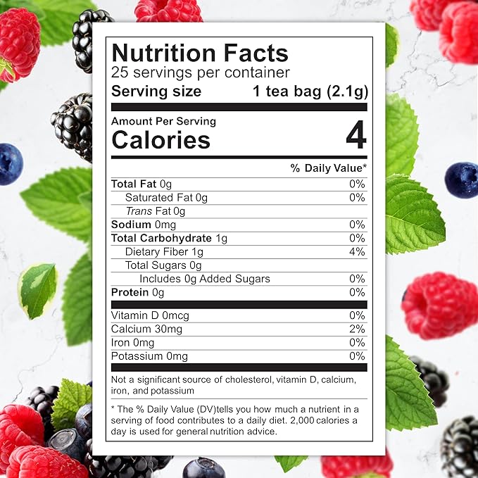 Total Tea Slimming Detox Tea for a Healthy Weight Support - Caffeine Free - Herbal Tea with Chamomile, Hibiscus, Ginger Root for Colon Cleanse - Natural Fruit Tea for Digestive Health - Bloomnest