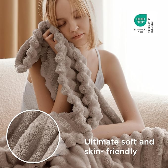 Bedsure GentleSoft Light Brown Fleece Blanket for Couch - Cozy Soft Blankets for Women, Cute Small Throws for Girls, 60x80 Inches - Bloomnest