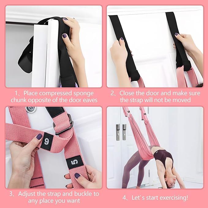 Leg Stretcher Strap, Stretching Equipment with Door Anchor Flexibility Trainer Backbend Assist for Dance Aerial Yoga Ballet Leg Stretching Exercise - Bloomnest