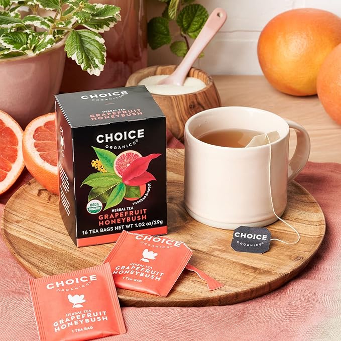 Choice Organic Teas - Herbal Tea Variety Pack Sampler - Includes Rooibos, Grapefruit Honeybush, and Mint Sage Organic Teas - 48 Tea Bags (Pack of 3) - Bloomnest
