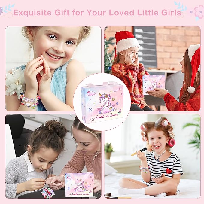 Gifts for Girls Age 6-8 8-10,Bracelet Making Kit,Girls Toys,Gift Basket That Inspires Creativity and Individuality and is Fun to Play with Friends Create a Unique Gift for Your Friend - Bloomnest