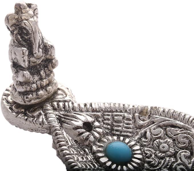 Zap Impex Metal Leaf Incense Stick Holder and Ash Catcher (Ganesh Figurine) - Bloomnest