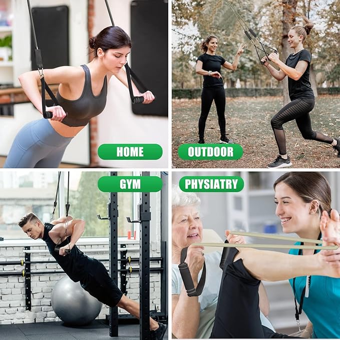 Exercise Resistance Bands with Handles for Working Out, 150/200/250/300 lbs Workout Bands Set with Door Anchor for Physical Therapy, Yoga, Pilates - Bloomnest