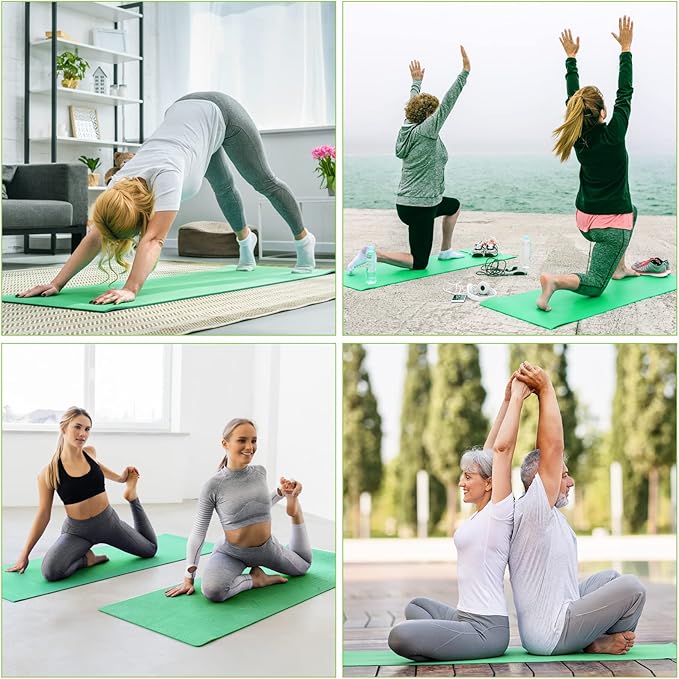 Funtery 16 Pack 3 mm Thick Yoga Mat Exercise Workout Mat Non Slip Fitness Pad for Women Gym Home Yoga Pilates - Bloomnest