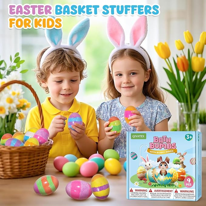 Bath Bombs with Toys Inside, Natural & Organic Kids Bath Bombs, Bubble Bath Kids, Perfect Birthday Gifts Set for Kid Boys and Girls Ages 3+ - Bloomnest
