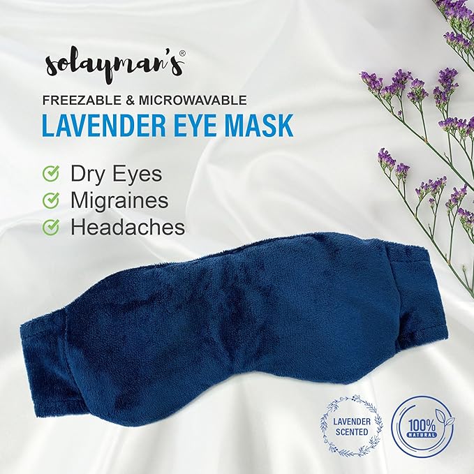 Weighted Lavender Eye Mask for Sleeping, Yoga, Dry Eyes - Great Relaxation Gifts for Mom, Dad, Women, Men - Aromatherapy Lavender Eye Pillow Gift (Navy Blue) - Bloomnest