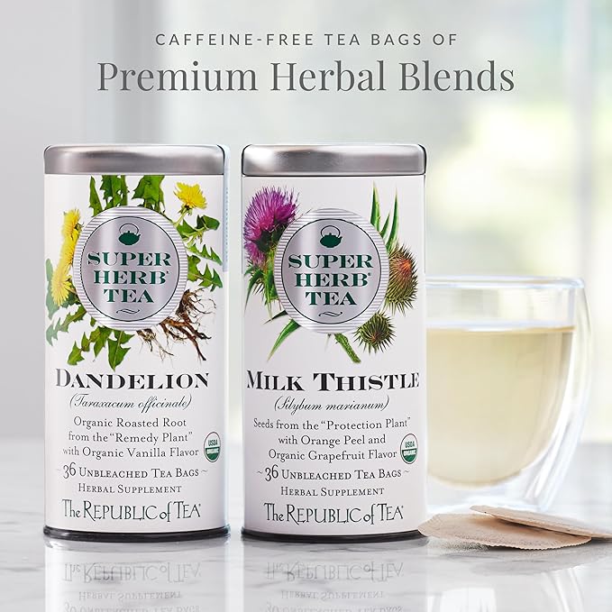 The Republic of Tea — Organic Nettle SuperHerb Tea Tin, 36 Herbal Tea Bags, Naturally Caffeine-Free - Bloomnest