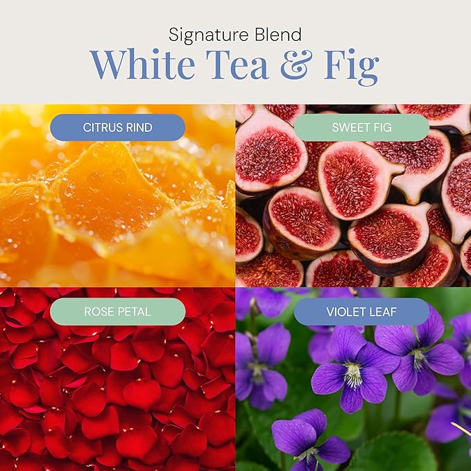 White Tea & Fig Aroma Oil, Essential Oils Blend for Diffusers & Scent Machines,Elegant Floral & Tea Blend with Citrus, Aromatherapy, Cold Air Diffuser Compatible, 300 mL - Bloomnest